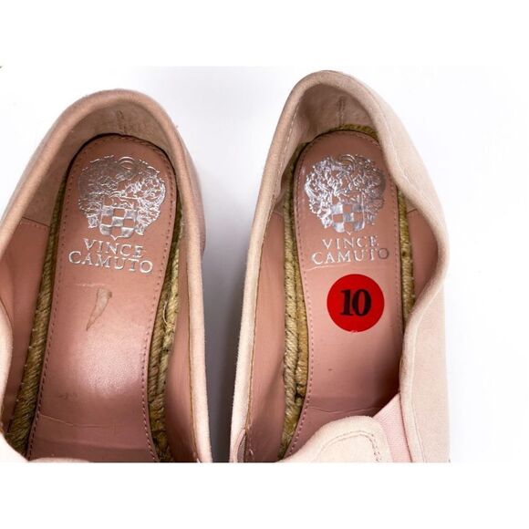 Vince Camuto Tambie Pink Espadrille Suede Loafers - Picture 3 of 4